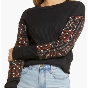 We The Free Women’s Black Nikki Ribbed Knit Top Size XS NWOT